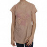 Camicetta cotone camicia maniche corte pizzo crema rosa - IT44-L