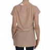Camicetta cotone camicia maniche corte pizzo crema rosa - IT44-L
