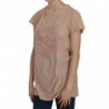 Camicetta cotone camicia maniche corte pizzo crema rosa - IT44-L