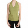 Camicetta canotta casual senza maniche cotone verde scollo all'amer