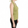 Camicetta canotta casual senza maniche cotone verde scollo all'amer