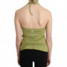 Camicetta canotta casual senza maniche cotone verde scollo all'amer