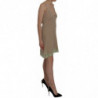 Mini abito in cotone con cinturino spaghetti in pizzo beige - IT46-XL