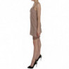 Mini abito in cotone a trapezio con cinturino spaghetti beige - IT44-L