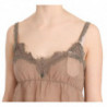Camicetta scollatura superiore pizzo marrone spalline sottili - IT44-L
