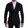 Blazer cappotto doppiopetto punteggiato blu scuro - IT44 - XS