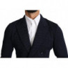 Blazer cappotto doppiopetto punteggiato blu scuro - IT44 - XS