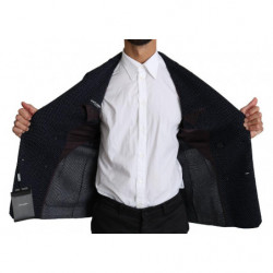 Blazer cappotto doppiopetto punteggiato blu scuro - IT44 - XS