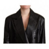 Giacca in pelle nera doppiopetto - IT40-S