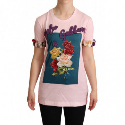 T-shirt girocollo con rose...