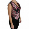 Top in camicetta con gilet floreale rosa nero - IT38-XS