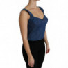 Top in cotone con camicetta bustier senza maniche blu - IT36 - XS