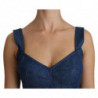 Top in cotone con camicetta bustier senza maniche blu - IT36 - XS