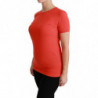 Top in cotone T-shirt girocollo a maniche corte rossa - IT40-S