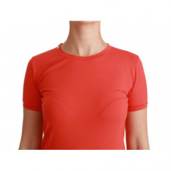 Top in cotone T-shirt girocollo a maniche corte rossa - IT40-S