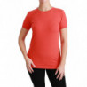 Top in cotone T-shirt girocollo a maniche corte rossa - IT40-S
