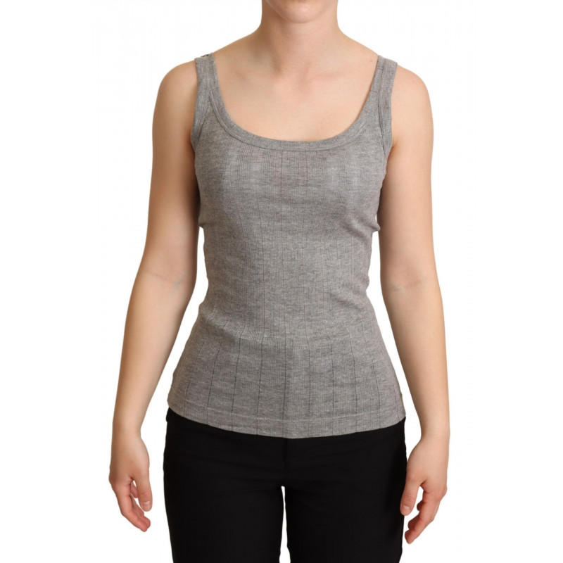 T-shirt Canotta Canotta in Cotone Modal di Colore Grigio - IT46-XL