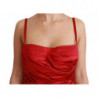 Abito aderente a sirena in seta elasticizzata rossa - IT36 - XS
