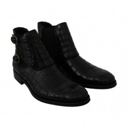 Scarpe derby in pelle di coccodrillo nere - EU39/US6