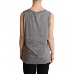 T-shirt grigia senza maniche con scollo tondo - IT38-XS