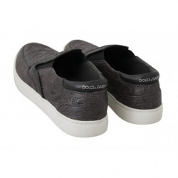 Mocassini da uomo Caiman piatti in pelle grigia - EU39/US6