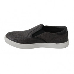 Mocassini da uomo Caiman piatti in pelle grigia - EU39/US6