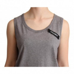 T-shirt grigia senza maniche con scollo tondo - IT38-XS