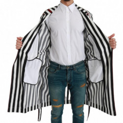 Cappotto nero, camicia da notte, vestaglia di cotone bianco - IT46 - S