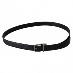 Cintura fibbia argento motivo pelle esotica nera - 90 CM / 36 INCHES