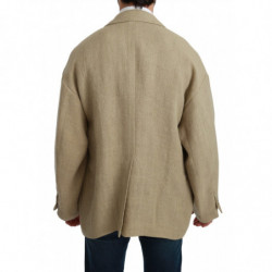 Cappotto giacca beige Cappotto blazer in iuta 100%. - IT48 - L