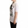 T-shirt bianca con colletto ascot in misto cotone e seta - IT36 - XS