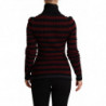 Maglione pullover in lana a righe rosse nere - IT40-S