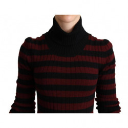 Maglione pullover in lana a righe rosse nere - IT40-S