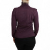 Maglione di lana con collo alto e maniche lunghe viola - S