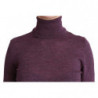 Maglione di lana con collo alto e maniche lunghe viola - S