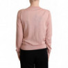 Maglione cardigan con bottoni in seta e cashmere rosa - IT44-L