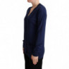 Maglione cardigan button down in lana vergine blu - IT42-M