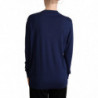 Maglione cardigan button down in lana vergine blu - IT42-M
