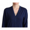 Maglione cardigan button down in lana vergine blu - IT42-M