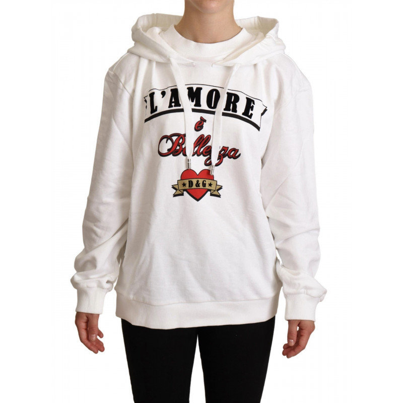 Maglione pullover con cappuccio L'Amore bianco - IT36-XXS