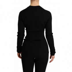 Maglione cardigan abbottonato in cashmere nero - IT44-L
