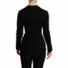 Maglione cardigan abbottonato in cashmere nero - IT44-L