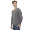 Maglione in cashmere grigio - 3XL