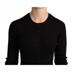 Maglione cardigan abbottonato in cashmere nero - IT48-XXL