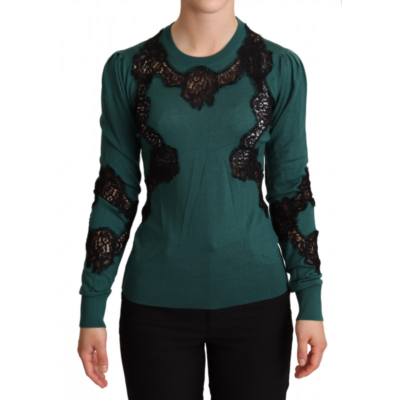 Maglione Girocollo In Lana Verde - IT40-S
