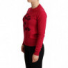 Maglione pullover in lana di cashmere ricamato rosa - IT48-XXL