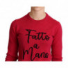 Maglione pullover in lana di cashmere ricamato rosa - IT48-XXL