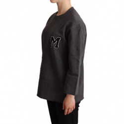 Maglione pullover da donna ricamato grigio - IT38 - S