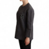 Maglione pullover da donna ricamato grigio - IT38 - S