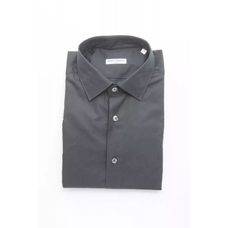 Camicia in cotone nero - XXL